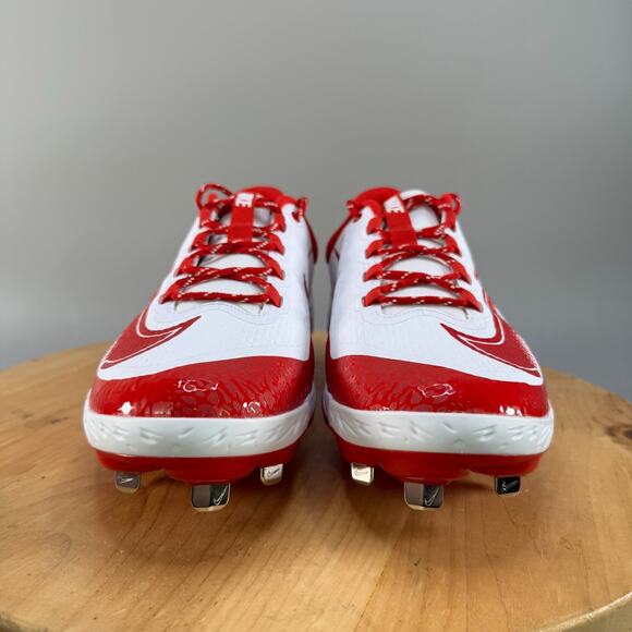 Nike Alpha Huarache Elite 4 Low Mens Size 14 Baseball Cleats Metal Red White NEW - Picture 2 of 7